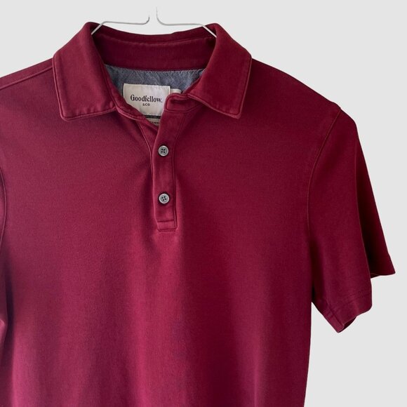 Mens Burgundy Red Polo Shirt Size Small Cotton by Goodfellow and Co - Picture 2 of 6